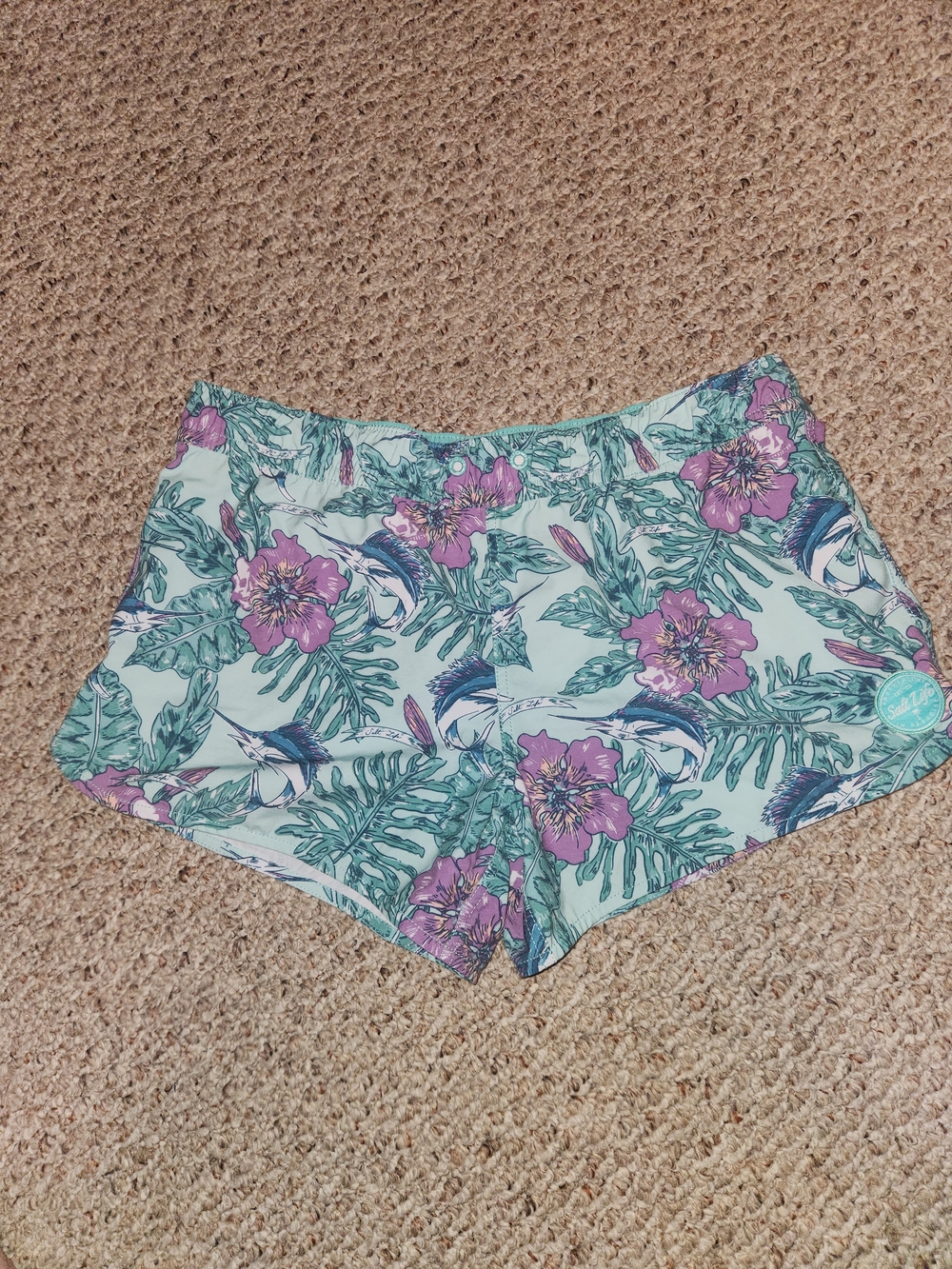 Salt Life Floral Mint Women's Beach Shorts